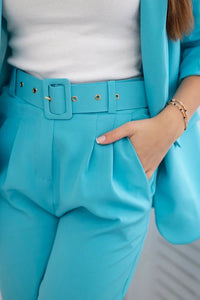 Elegant set of blazer and trousers 80172K / – Turquoise цвет / color | Lexline Fashion