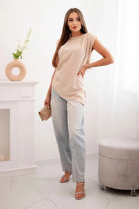 Elegant women's blouse ART6085 / – Beige цвет / color | Lexline Fashion