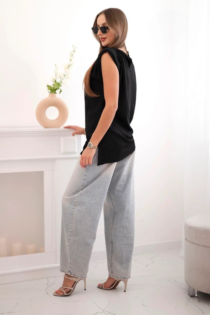 Elegant women's blouse ART6085 / – Black цвет / color | Lexline Fashion