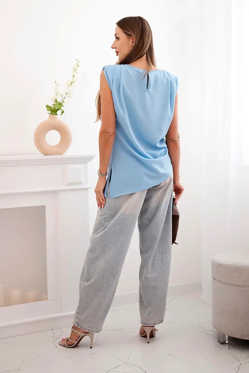 Elegant women's blouse ART6085 / – Blue цвет / color | Lexline Fashion