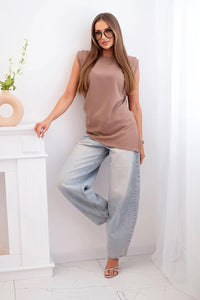 Elegant women's blouse ART6085 / – Camel цвет / color | Lexline Fashion