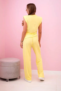 Elegant women's set with wide trousers and a ruffled blouse ART10064 / – Graphite цвет / color | Lexline Fashion