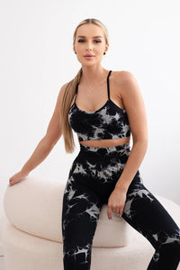 Fitness set top with adjustable straps + leggings 82376 / – Black цвет / color | Lexline Fashion