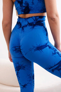 Fitness set top with adjustable straps + leggings 82376 / – Blue cornflower цвет / color | Lexline Fashion