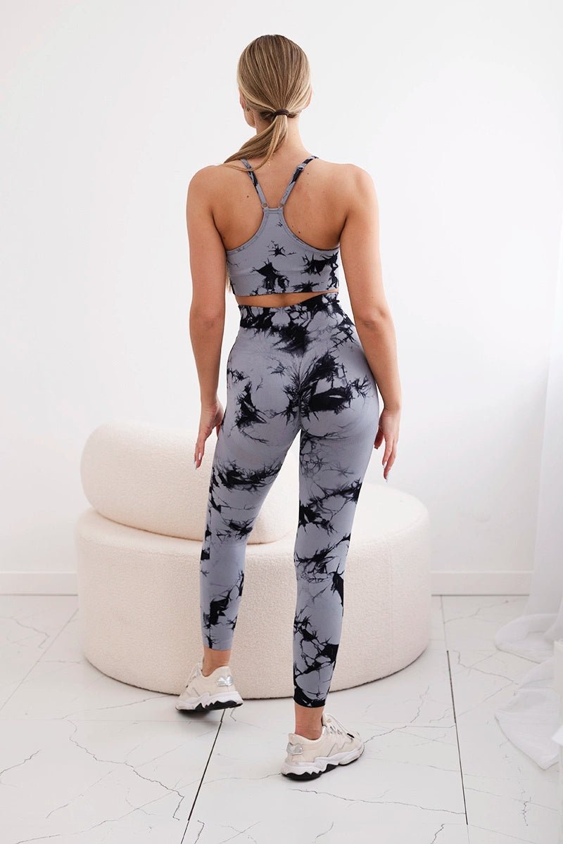 Fitness set top with adjustable straps + leggings 82376 / – Gray цвет / color | Lexline Fashion