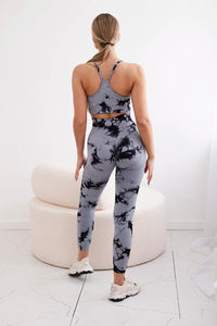 Fitness set top with adjustable straps + leggings 82376 / – Gray цвет / color | Lexline Fashion