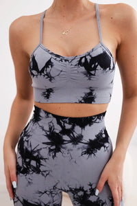 Fitness set top with adjustable straps + leggings 82376 / – Gray цвет / color | Lexline Fashion