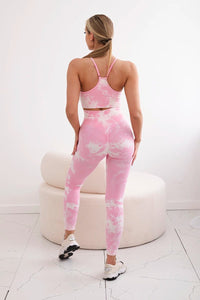 Fitness set top with adjustable straps + leggings 82376 / – Light || Pink цвет / color | Lexline Fashion