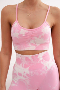 Fitness set top with adjustable straps + leggings 82376 / – Light || Pink цвет / color | Lexline Fashion