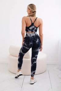 Fitness set top with adjustable straps + leggings 82376 / – Navy blue цвет / color | Lexline Fashion