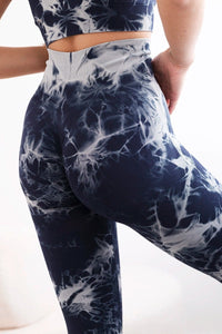 Fitness set top with adjustable straps + leggings 82376 / – Navy blue цвет / color | Lexline Fashion