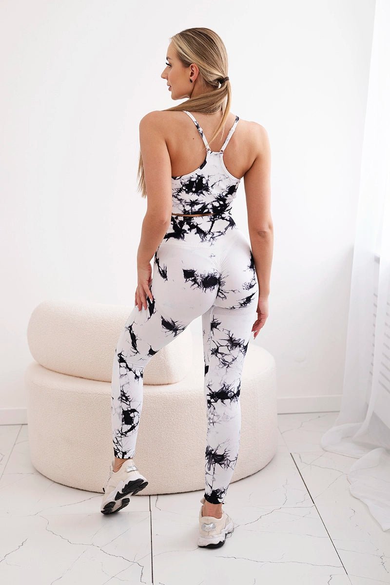 Fitness set top with adjustable straps + leggings 82376 / – White цвет / color | Lexline Fashion