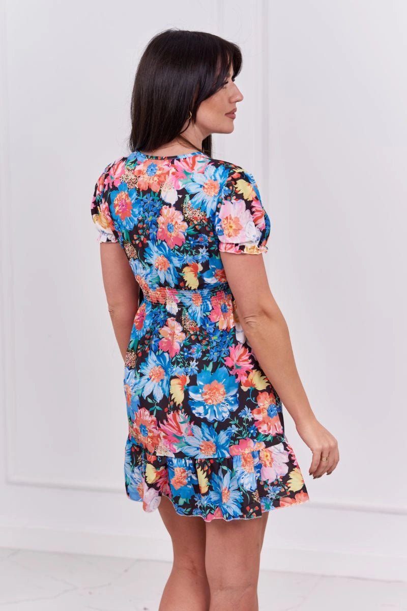 Floral dress 9267 / – Black цвет / color | Lexline Fashion