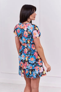 Floral dress 9267 / – Black цвет / color | Lexline Fashion
