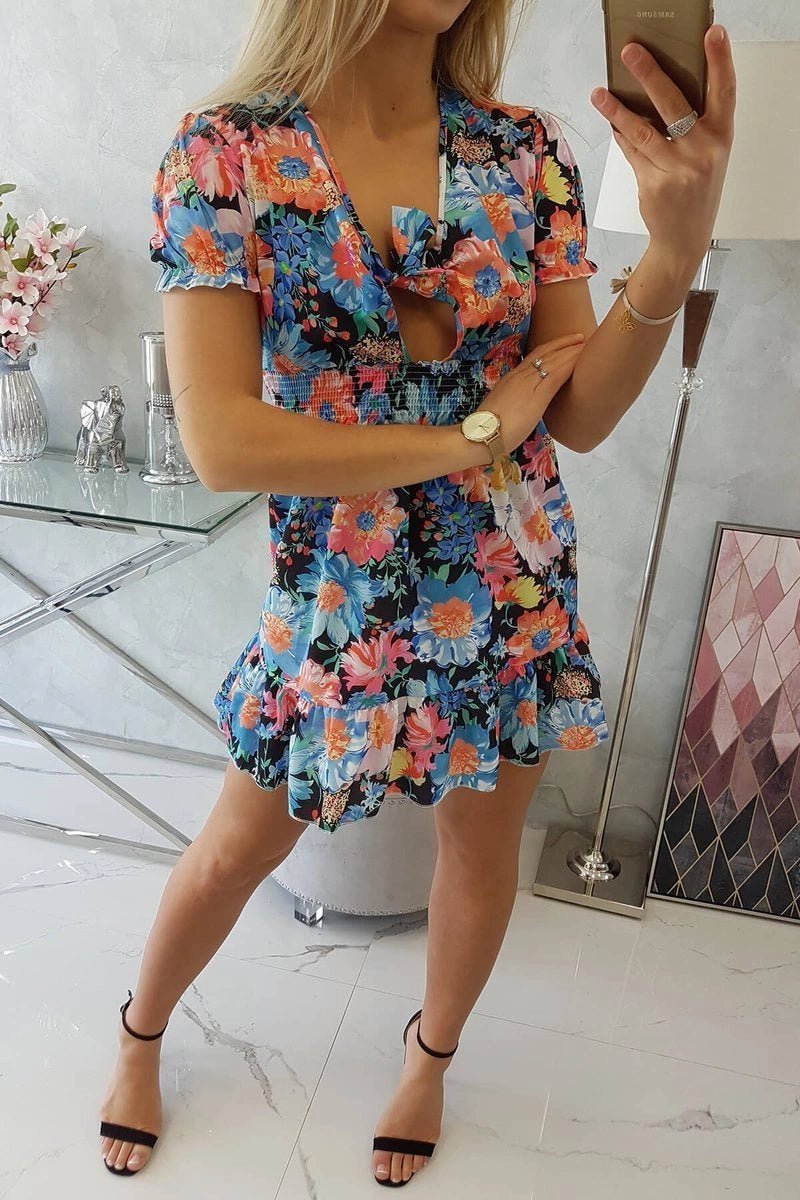 Floral dress 9267 / – Black цвет / color | Lexline Fashion