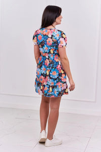 Floral dress 9267 / – Black цвет / color | Lexline Fashion