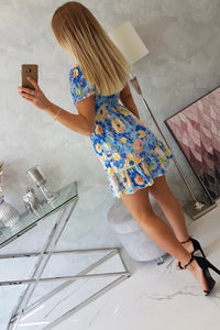 Floral dress 9267 / – Blue цвет / color | Lexline Fashion