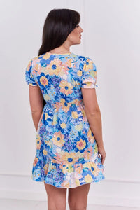 Floral dress 9267 / – Blue цвет / color | Lexline Fashion