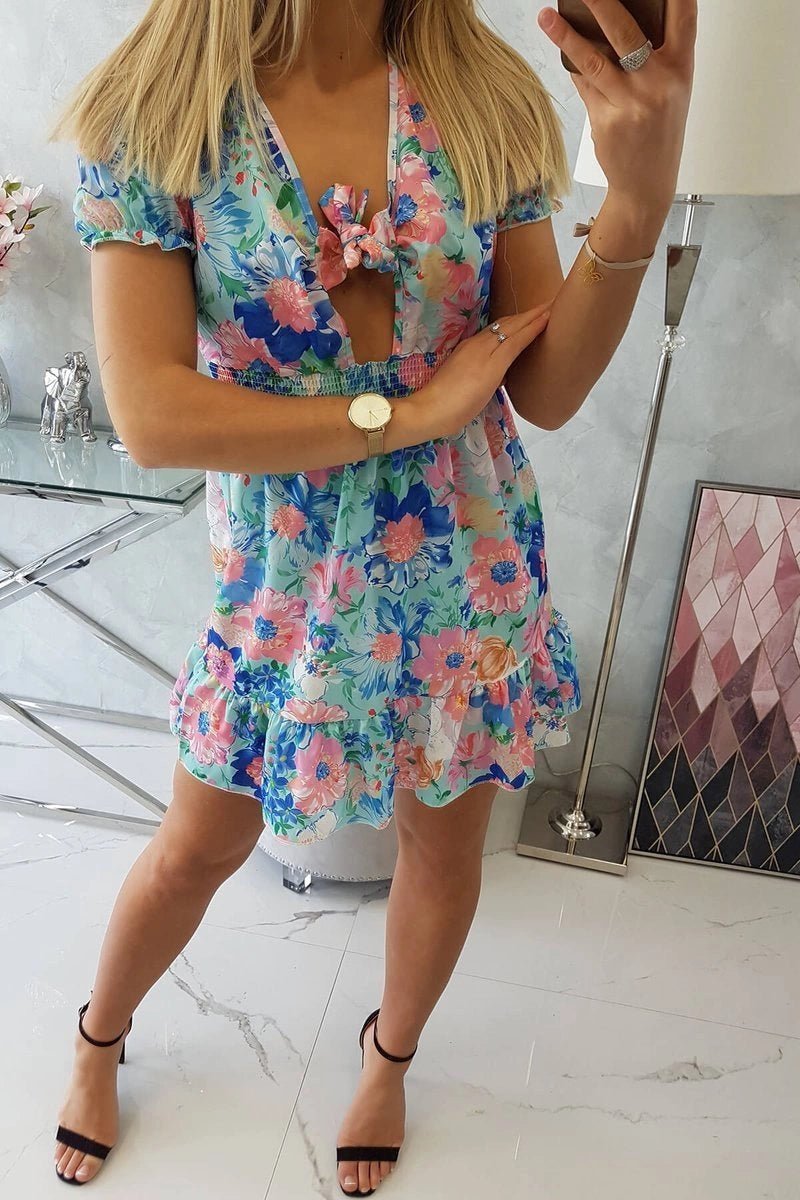 Floral dress 9267 / – Mint цвет / color | Lexline Fashion