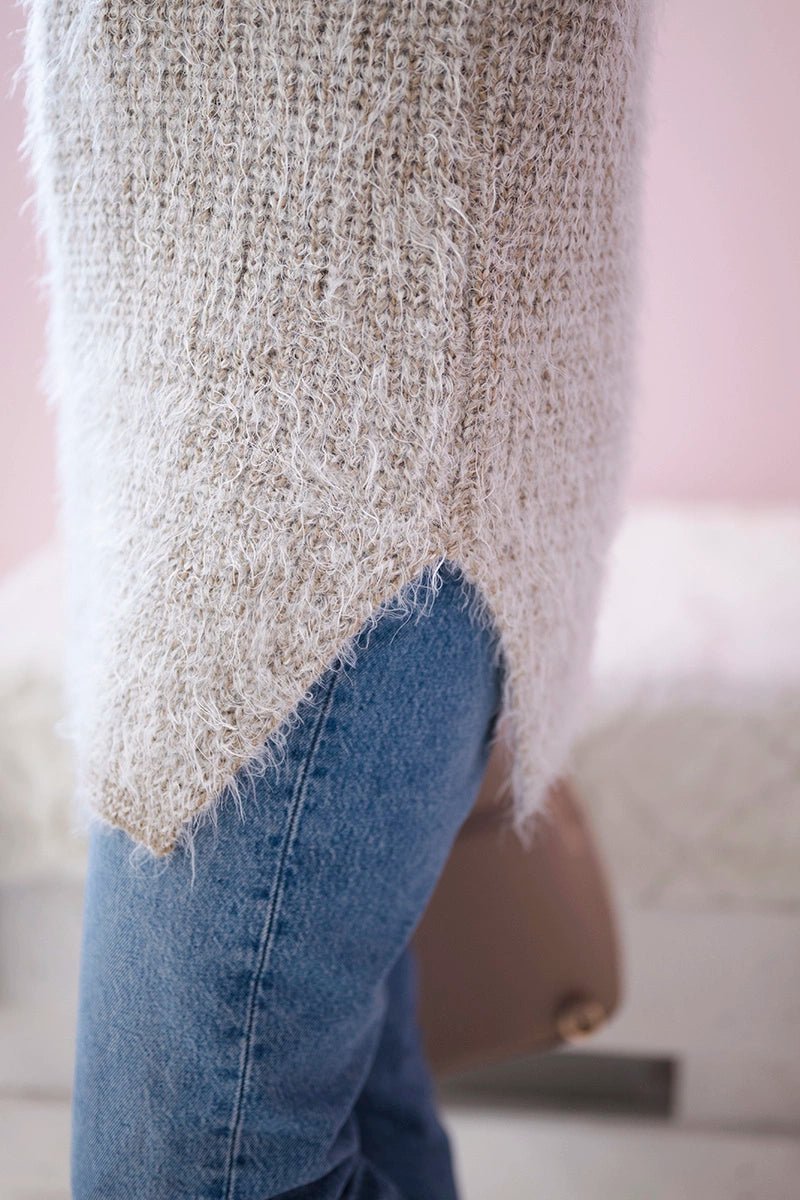 Fluffy sweater IT - 57 / – Beige цвет / color | Lexline Fashion