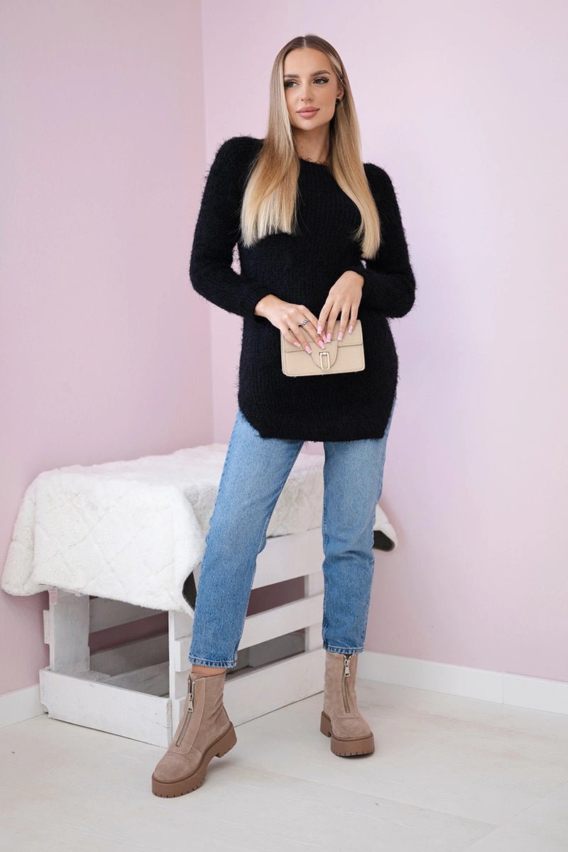 Fluffy sweater IT - 57 / – Black цвет / color | Lexline Fashion