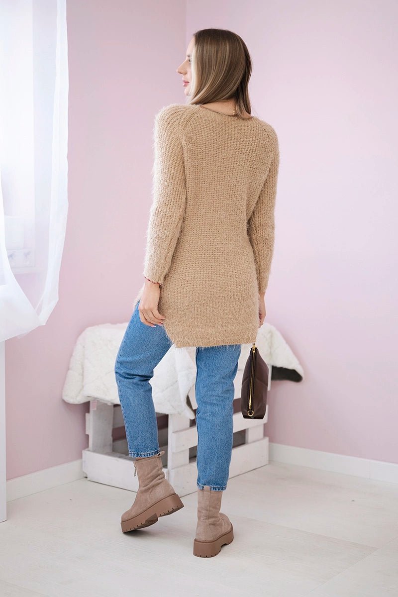 Fluffy sweater IT - 57 / – Camel цвет / color | Lexline Fashion