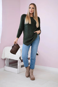 Fluffy sweater IT - 57 / – Khaki цвет / color | Lexline Fashion