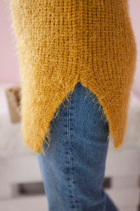 Fluffy sweater IT - 57 / – Mustard цвет / color | Lexline Fashion
