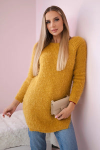 Fluffy sweater IT - 57 / – Mustard цвет / color | Lexline Fashion