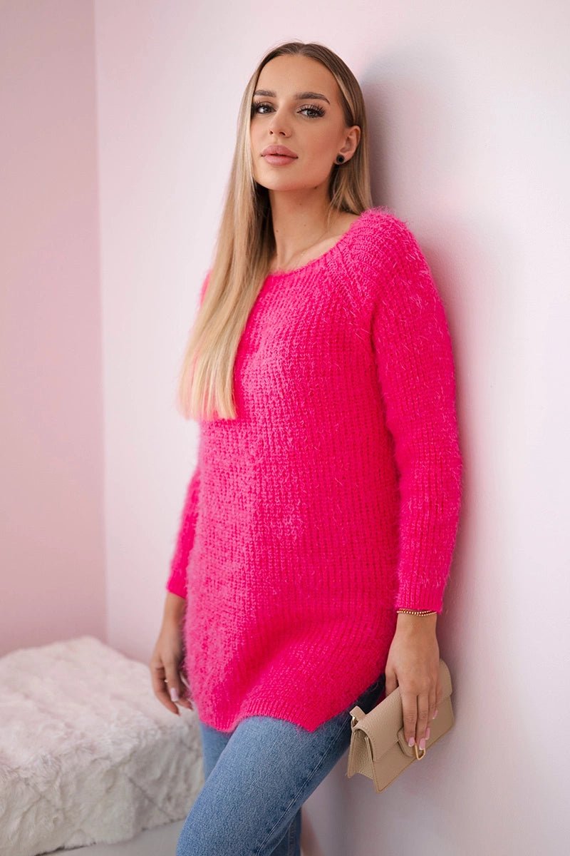 Fluffy sweater IT - 57 / – Neon pink цвет / color | Lexline Fashion