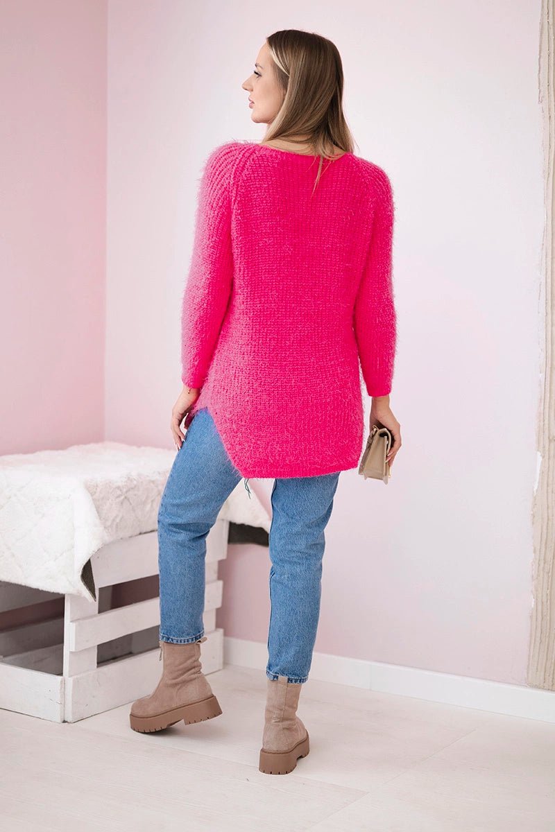 Fluffy sweater IT - 57 / – Neon pink цвет / color | Lexline Fashion