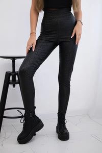 High waist leggings pants 9405 / – Black цвет / color | Lexline Fashion