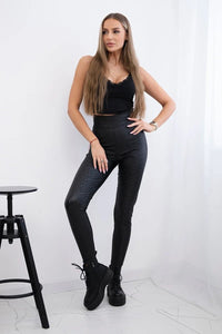High waist leggings pants 9405 / – Black цвет / color | Lexline Fashion