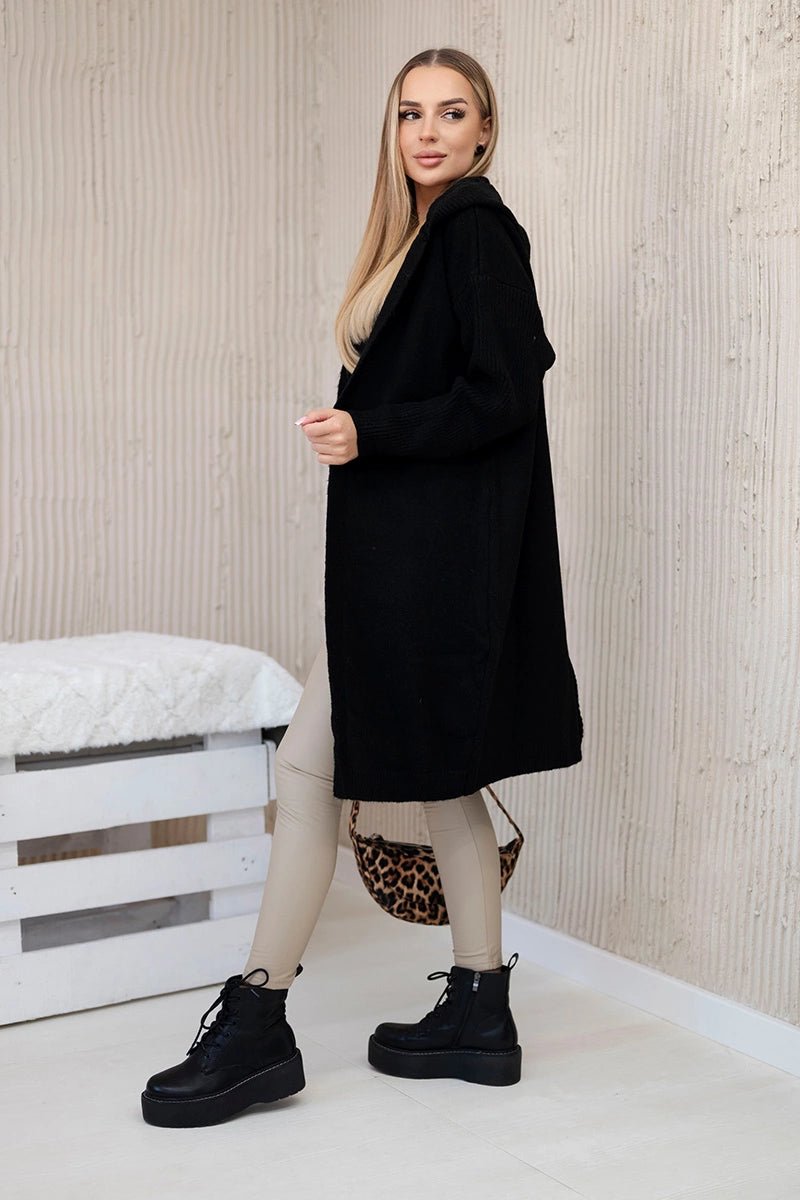 Hooded cardigan 24 - 34 / – Black цвет / color | Lexline Fashion