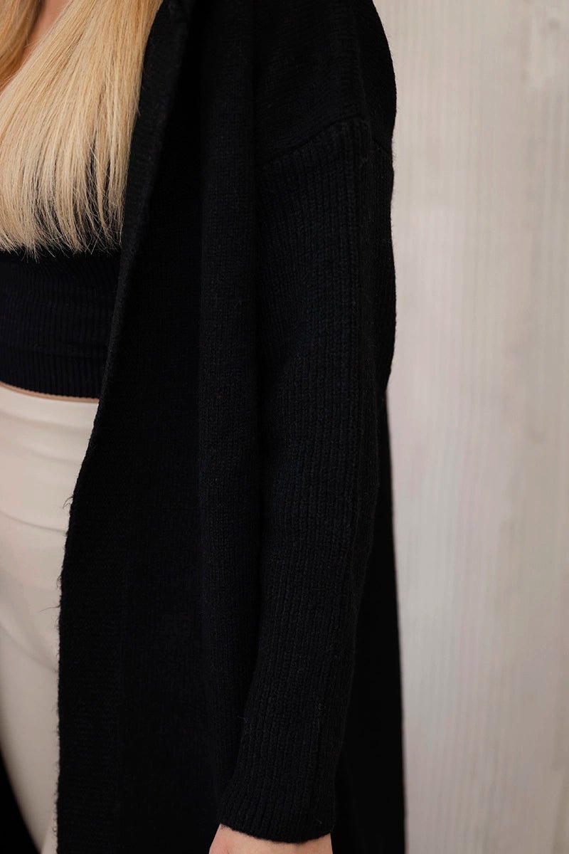 Hooded cardigan 24 - 34 / – Black цвет / color | Lexline Fashion
