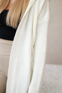 Hooded cardigan 24 - 34 / – Ecru цвет / color | Lexline Fashion
