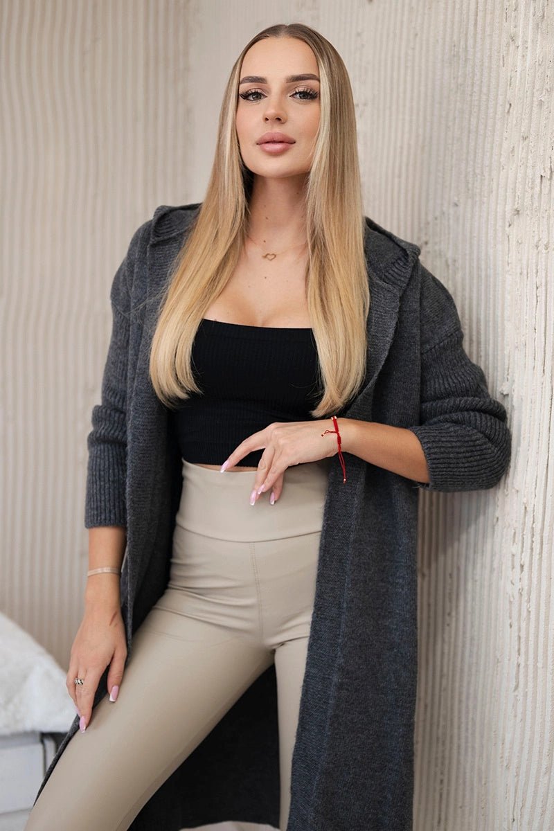 Hooded cardigan 24 - 34 / – Graphite цвет / color | Lexline Fashion