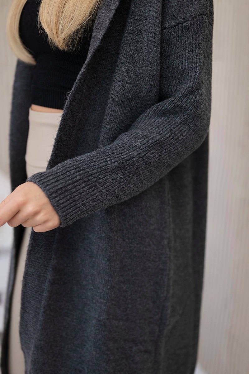 Hooded cardigan 24 - 34 / – Graphite цвет / color | Lexline Fashion
