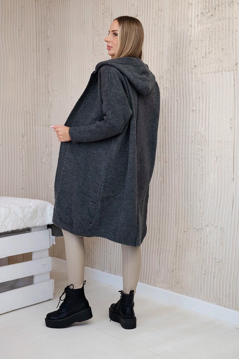 Hooded cardigan 24 - 34 / – Graphite цвет / color | Lexline Fashion