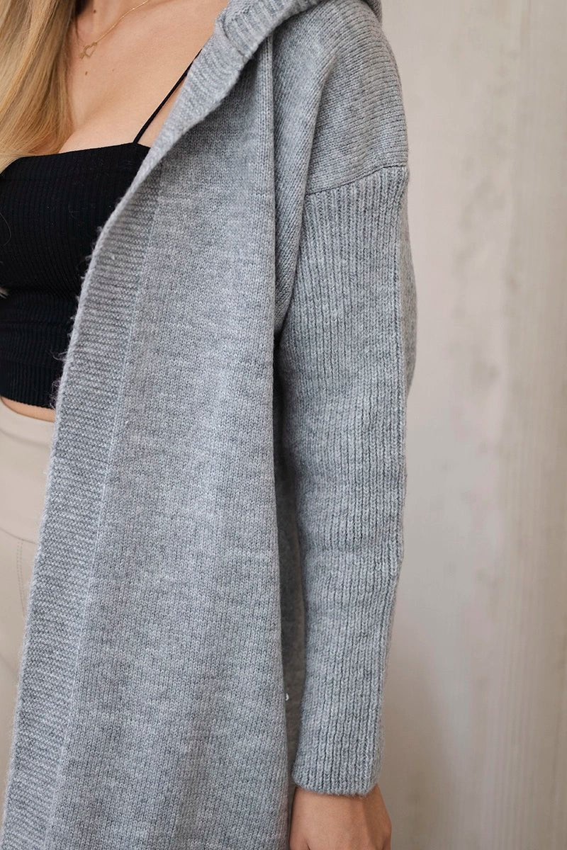 Hooded cardigan 24 - 34 / – Gray цвет / color | Lexline Fashion