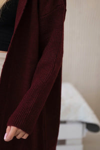 Hooded cardigan 24 - 34 / – Maroon цвет / color | Lexline Fashion