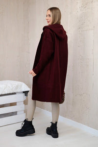 Hooded cardigan 24 - 34 / – Maroon цвет / color | Lexline Fashion