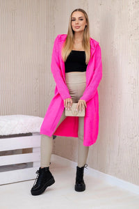Hooded cardigan 24 - 34 / – Neon pink цвет / color | Lexline Fashion