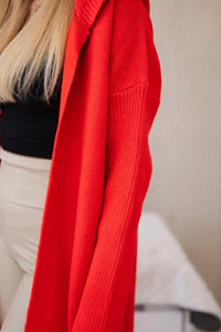 Hooded cardigan 24 - 34 / – Red цвет / color | Lexline Fashion