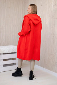 Hooded cardigan 24 - 34 / – Red цвет / color | Lexline Fashion