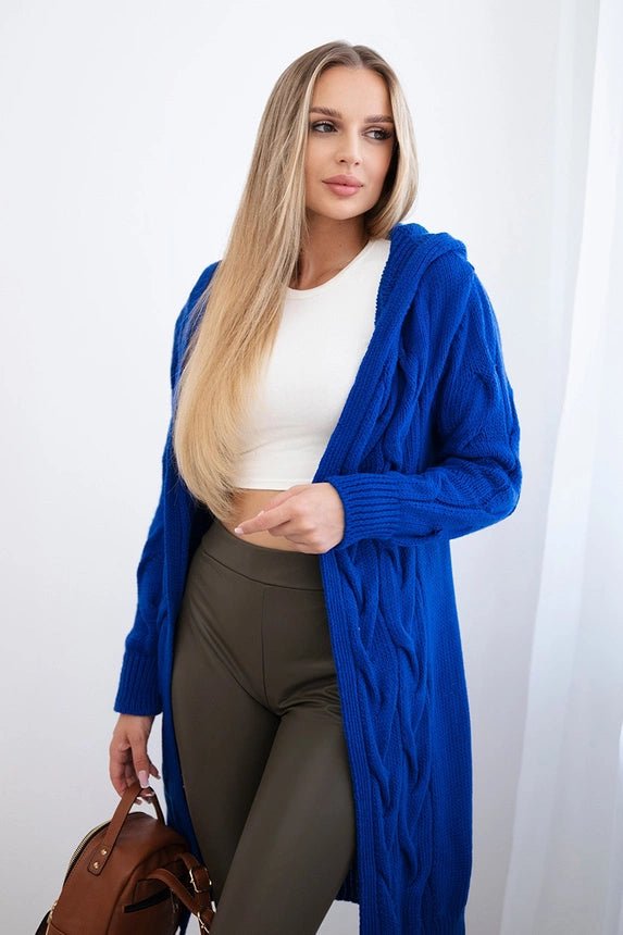 Hooded cardigan IT - 45 / – Blue cornflower цвет / color | Lexline Fashion