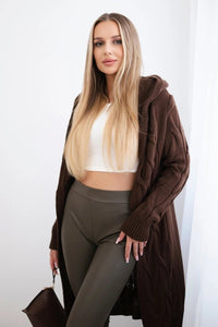 Hooded cardigan IT - 45 / – Brown цвет / color | Lexline Fashion