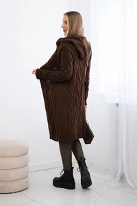 Hooded cardigan IT - 45 / – Brown цвет / color | Lexline Fashion