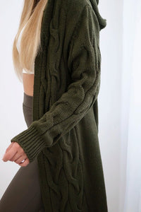 Hooded cardigan IT - 45 / – Khaki цвет / color | Lexline Fashion