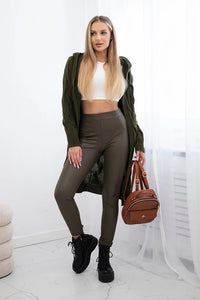 Hooded cardigan IT - 45 / – Khaki цвет / color | Lexline Fashion